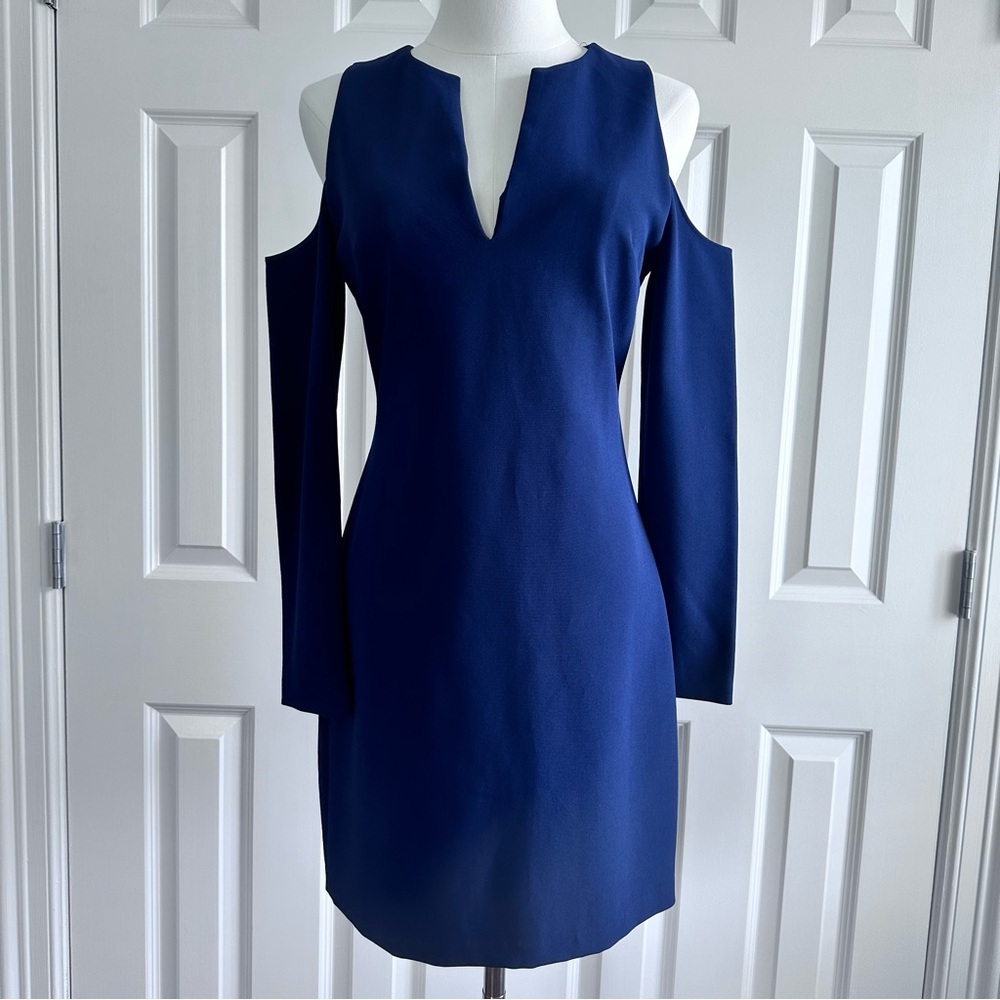 NWT Alice + Olivia Blue Cold Shoulder Sheath, Bodycon,Mini Cocktail Dress,Size 6